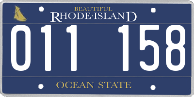 RI license plate 011158