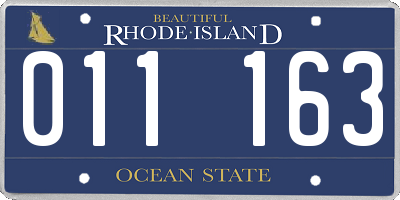 RI license plate 011163