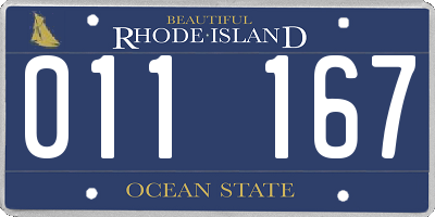 RI license plate 011167