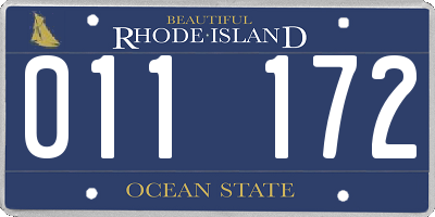 RI license plate 011172