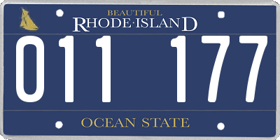 RI license plate 011177