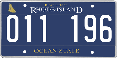 RI license plate 011196