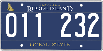 RI license plate 011232