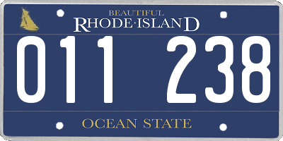 RI license plate 011238