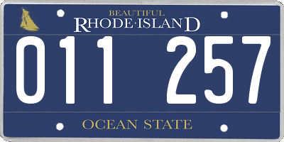 RI license plate 011257