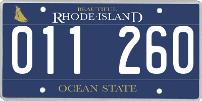 RI license plate 011260