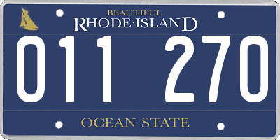 RI license plate 011270