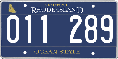 RI license plate 011289