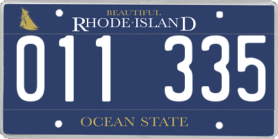 RI license plate 011335