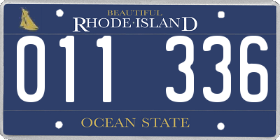 RI license plate 011336