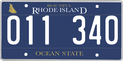 RI license plate 011340