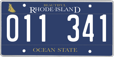 RI license plate 011341