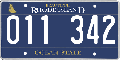 RI license plate 011342