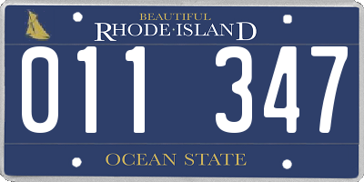 RI license plate 011347