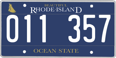 RI license plate 011357