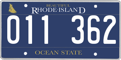 RI license plate 011362