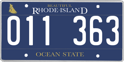 RI license plate 011363