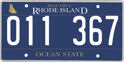 RI license plate 011367