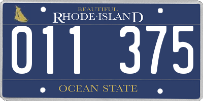 RI license plate 011375