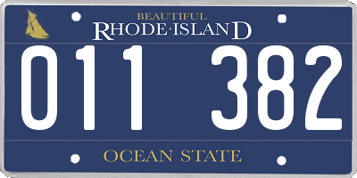 RI license plate 011382