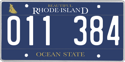 RI license plate 011384