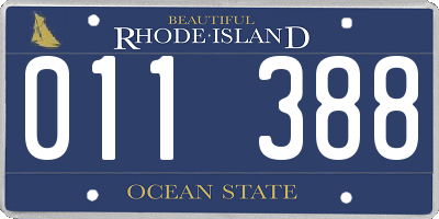 RI license plate 011388