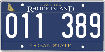 RI license plate 011389