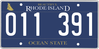 RI license plate 011391