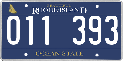 RI license plate 011393