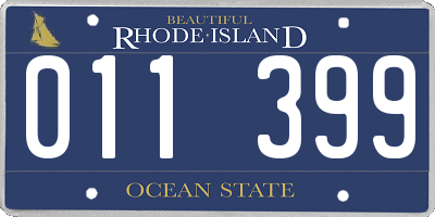 RI license plate 011399