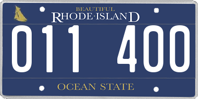 RI license plate 011400