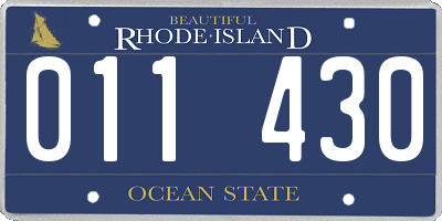 RI license plate 011430