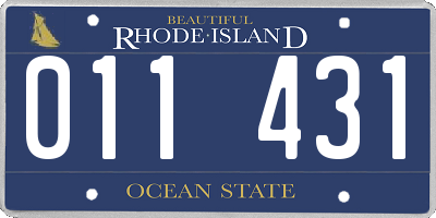 RI license plate 011431