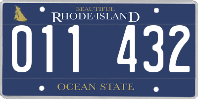 RI license plate 011432