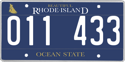 RI license plate 011433