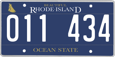 RI license plate 011434