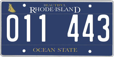 RI license plate 011443