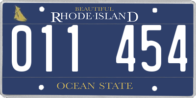 RI license plate 011454