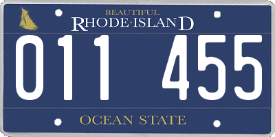 RI license plate 011455