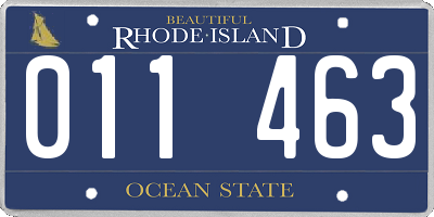 RI license plate 011463