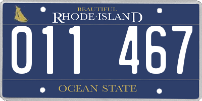 RI license plate 011467