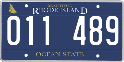 RI license plate 011489