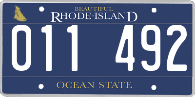 RI license plate 011492