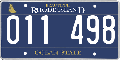 RI license plate 011498