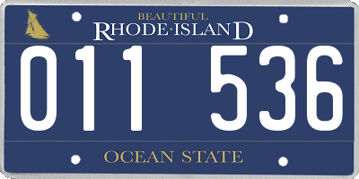 RI license plate 011536