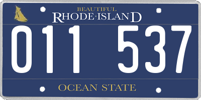 RI license plate 011537