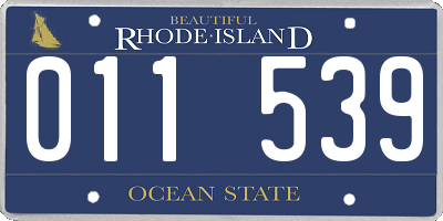 RI license plate 011539