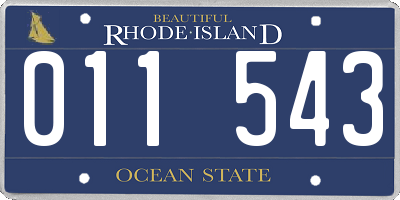 RI license plate 011543