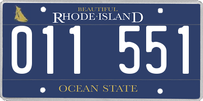 RI license plate 011551