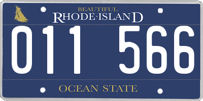 RI license plate 011566